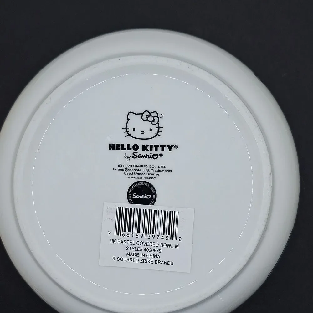 Hello Kitty ceramic storage bowl sealed lid air vent apple design